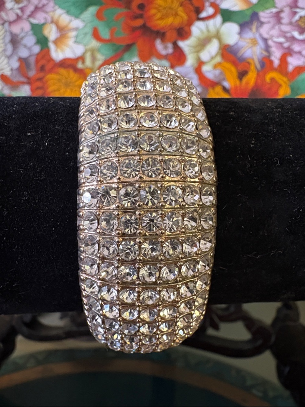 Crystal Pavé Wide Cuff Bracelet - Clear Crystals #226
